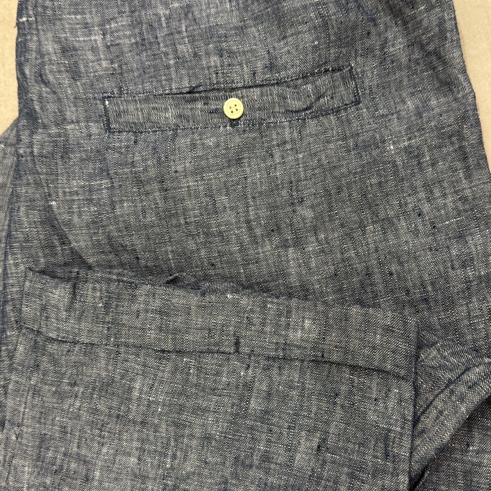 Allen Allen 100% Linen Pants Sz L (denim like) - Picture 4 of 4